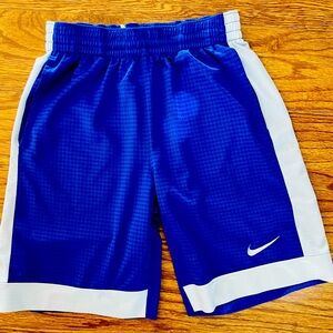 NIKE Boys Blue & White Athletic Shorts, Size Large 12/14 Adjustable Waist
